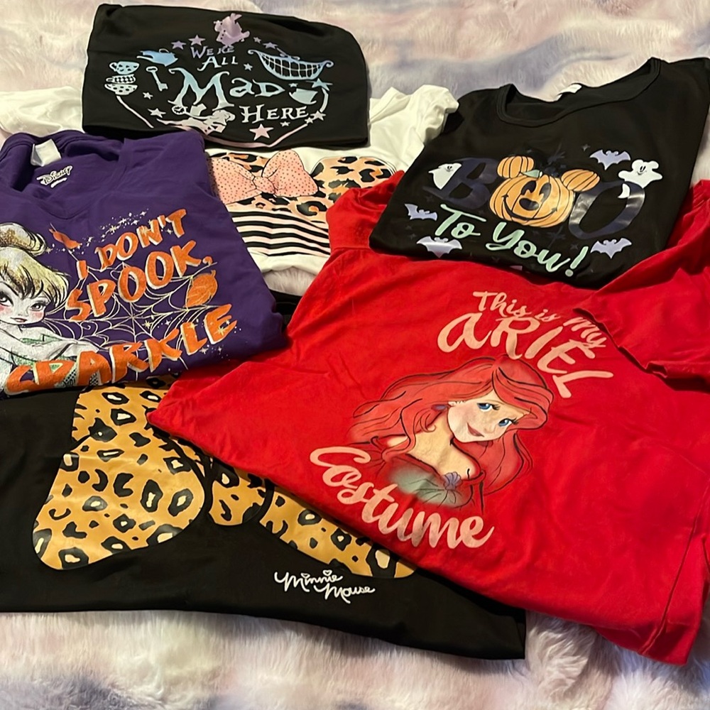 Group of Disney shirts, and tanks ￼S/M